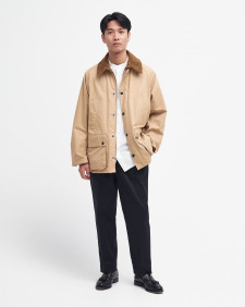 Peached Oversized Bedale Casual Jacket Stone