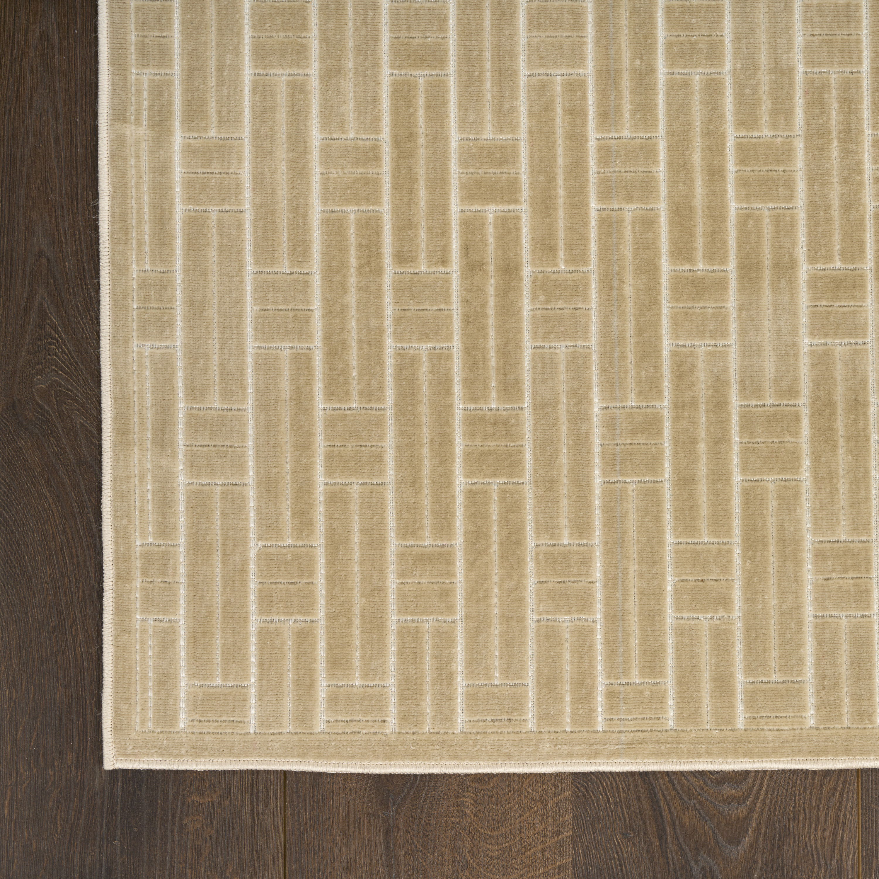 Nourison Washable Charm 2'2" x 10' Beige Ivory Modern Indoor Rug