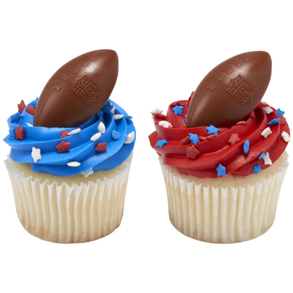 NFL Brown Football with Shield Cupcake Rings