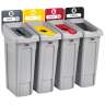 Rubbermaid Commercial, Slim Jim®, 23 gal, Gray, Recycling Station Billboard