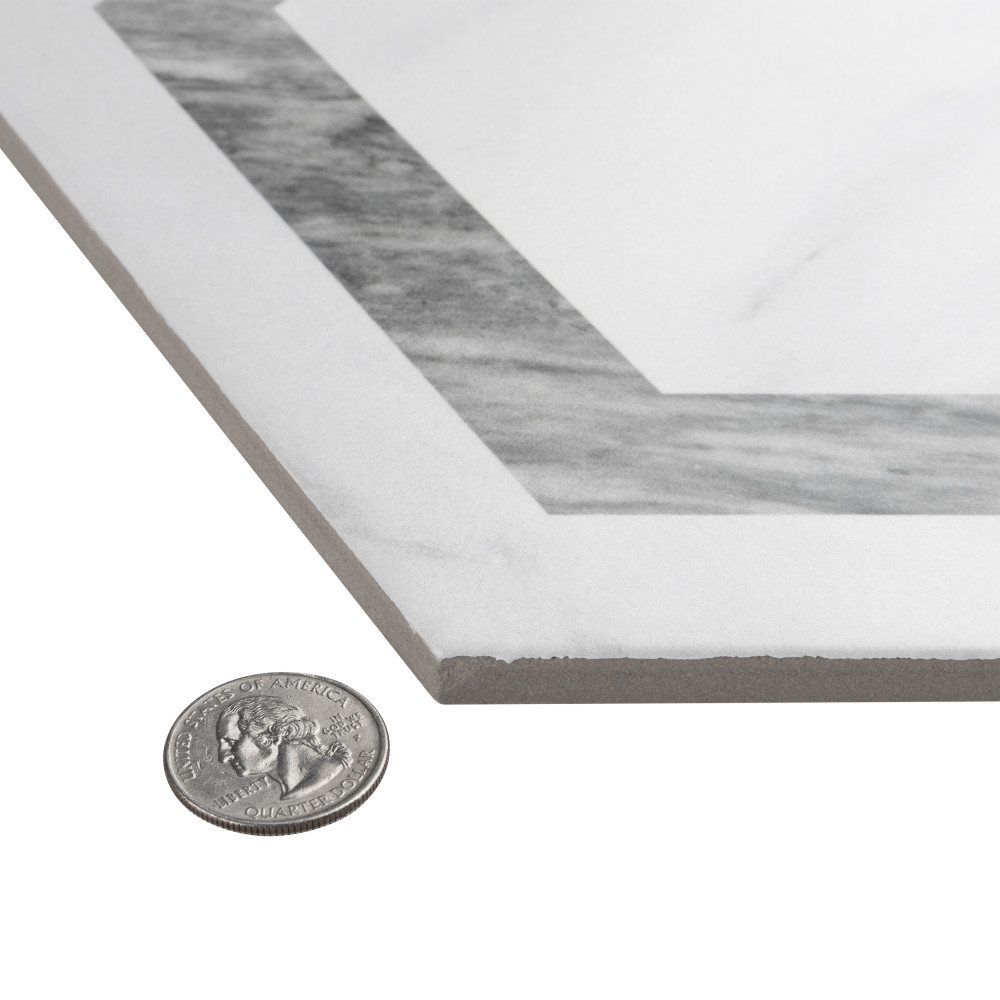 Marbilia Hex Venato Grey Geo with Biotech 11 in. x 13 in. Porcelain Floor and Wall Tile
