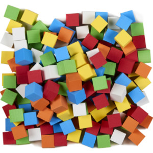 Foam Blank Dice, Assorted Color, 16mm, Bag of 200