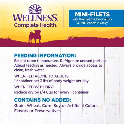<p>Best at room temperature. Refrigerate unused portion. Adjust feeding as needed. Always provide water. When fed alone to adults: 1 container PER 3 lbs of body weight PER day; When fed with dry: reduce dry by ¼ cup for every 1 container.</p>
