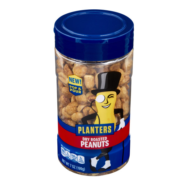 PLANTERS(r) Pop & Pour Dry Roasted Peanuts 12/7oz . C1C1 - Front Center In Package (Hi Res)