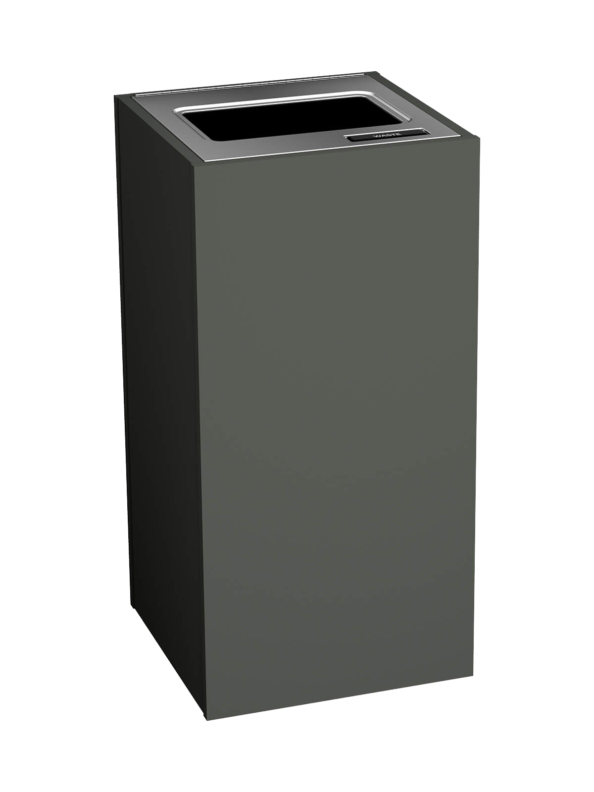 Busch Systems Aristata Series single in slate with full opening and waste lid label