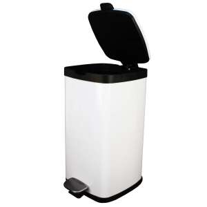 Impact, Step-On, 4.5 gal, Metal, White, Rectangle, Receptacle
