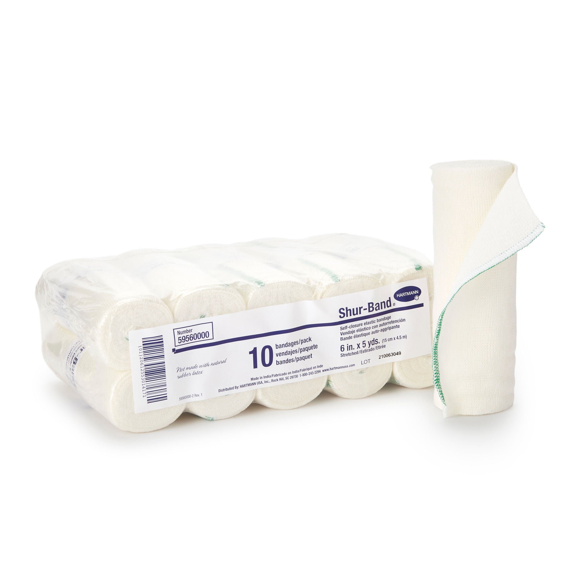 Shur-Band® LF Single hook-and-loop closure Elastic Bandage, 6 Inch x 5 Yard