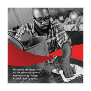 KIM41026, Kimberly Clark, WypAll  PowerClean X80 Heavy Duty, 1/4 Fold, 12.00"x12.50", Hydroentangled, Industrial Wipers, White