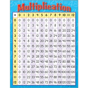 Multiplication Learning Chart, 17" x 22"