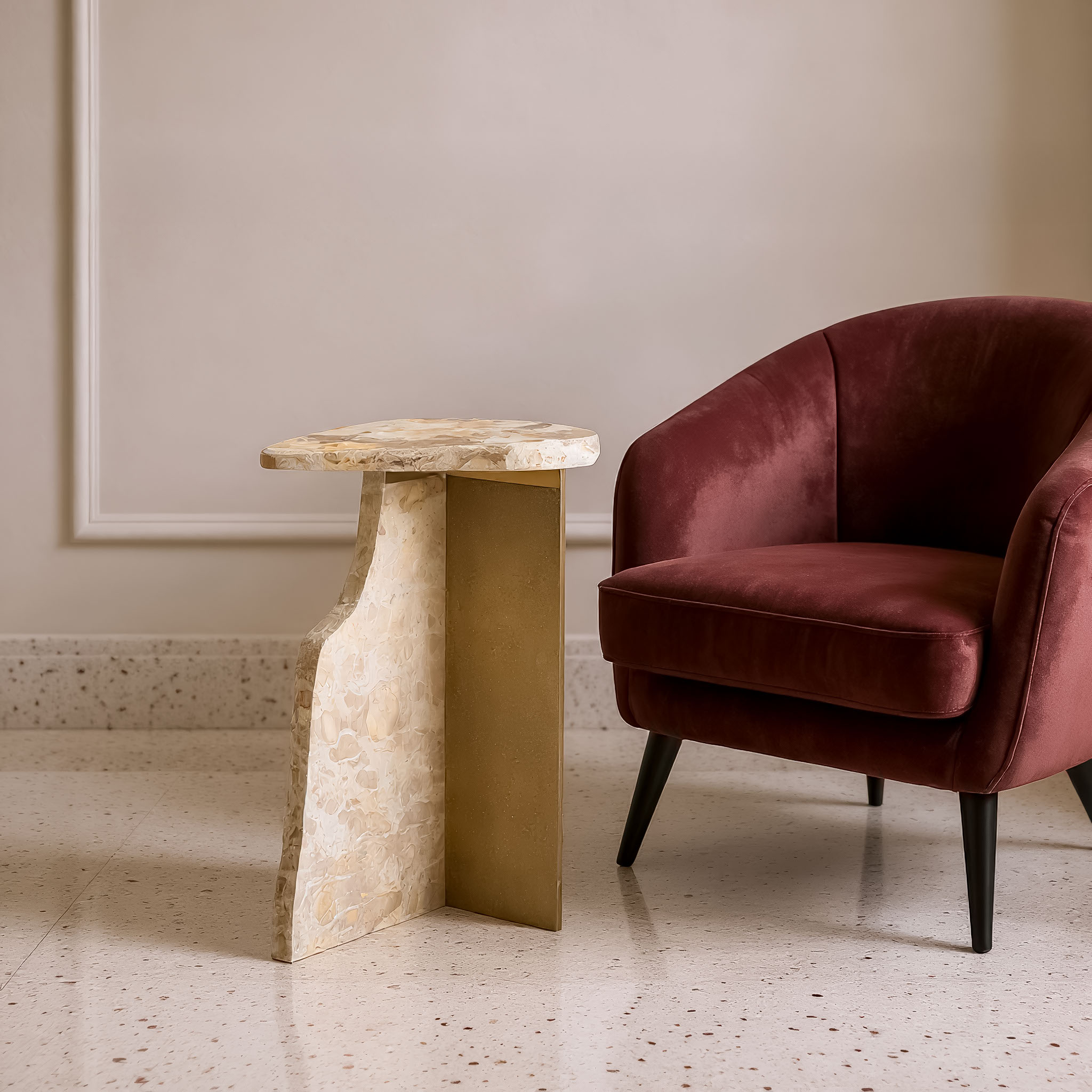 Surya Side Table Beige product image