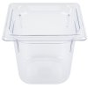 Sixth-size 6-inch-deep Super Pan® clear low-temperature plastic pan