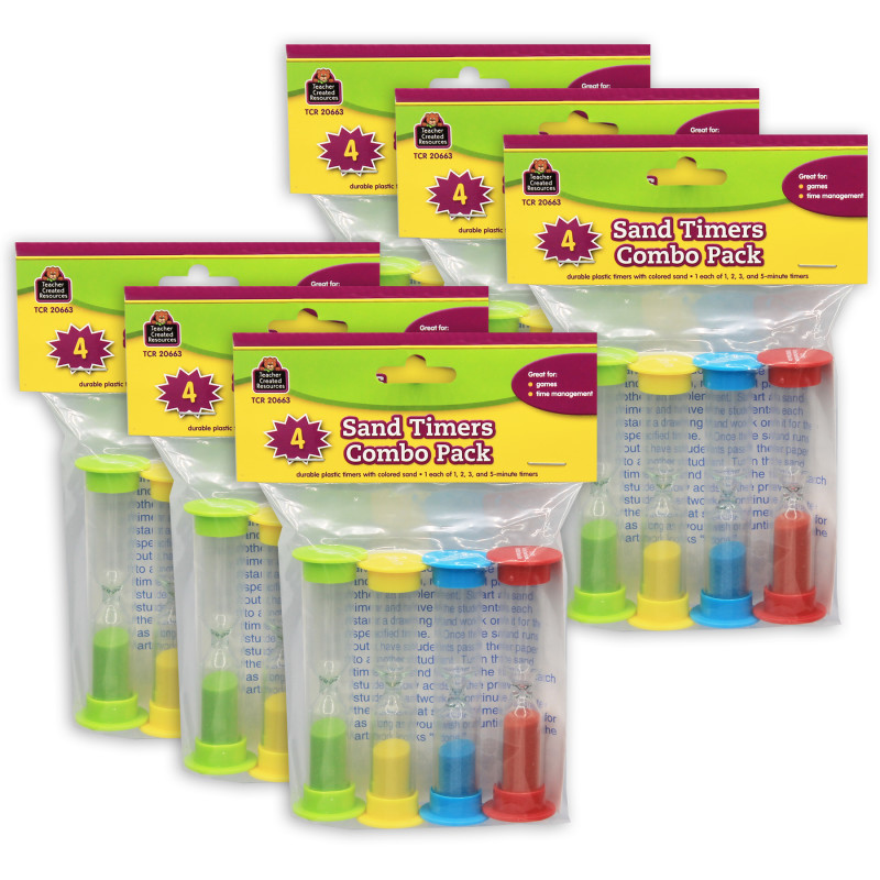Small Sand Timers Combo Pack, 4 Per Pack, 6 Packs