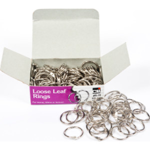Loose Leaf Rings with Snap Closure, Nickel Plated, 3/4 Inch Diameter, 100/Box