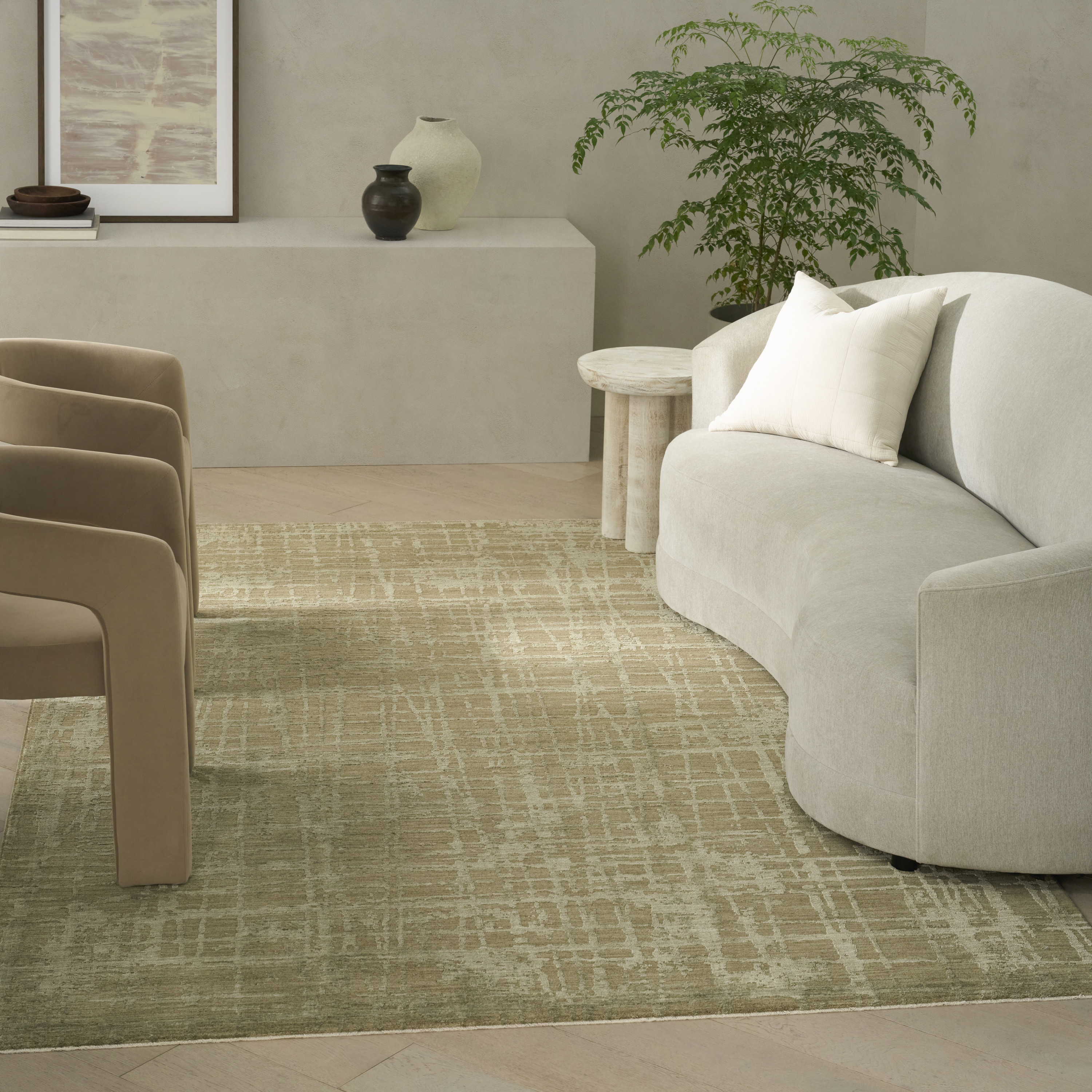 Calvin Klein CK090 Latitude 7'10" x 10'2" Green Modern Indoor Rug