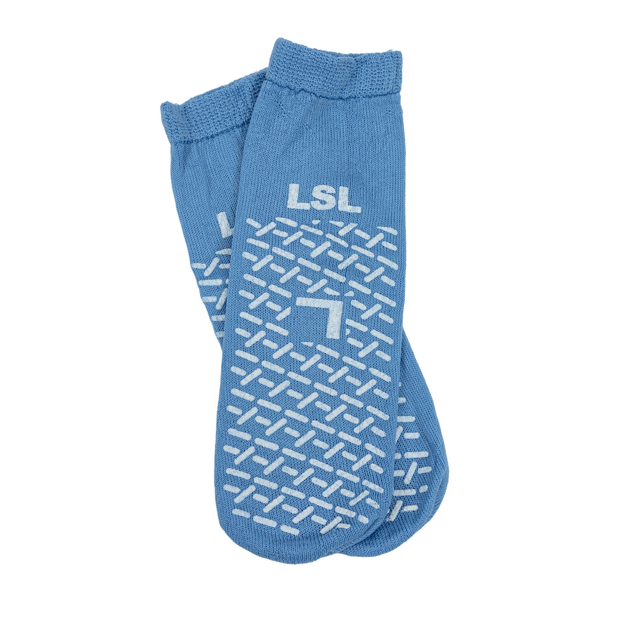 Slipper Socks Unisex Adult Large Double Tread Single Patient Use Blue