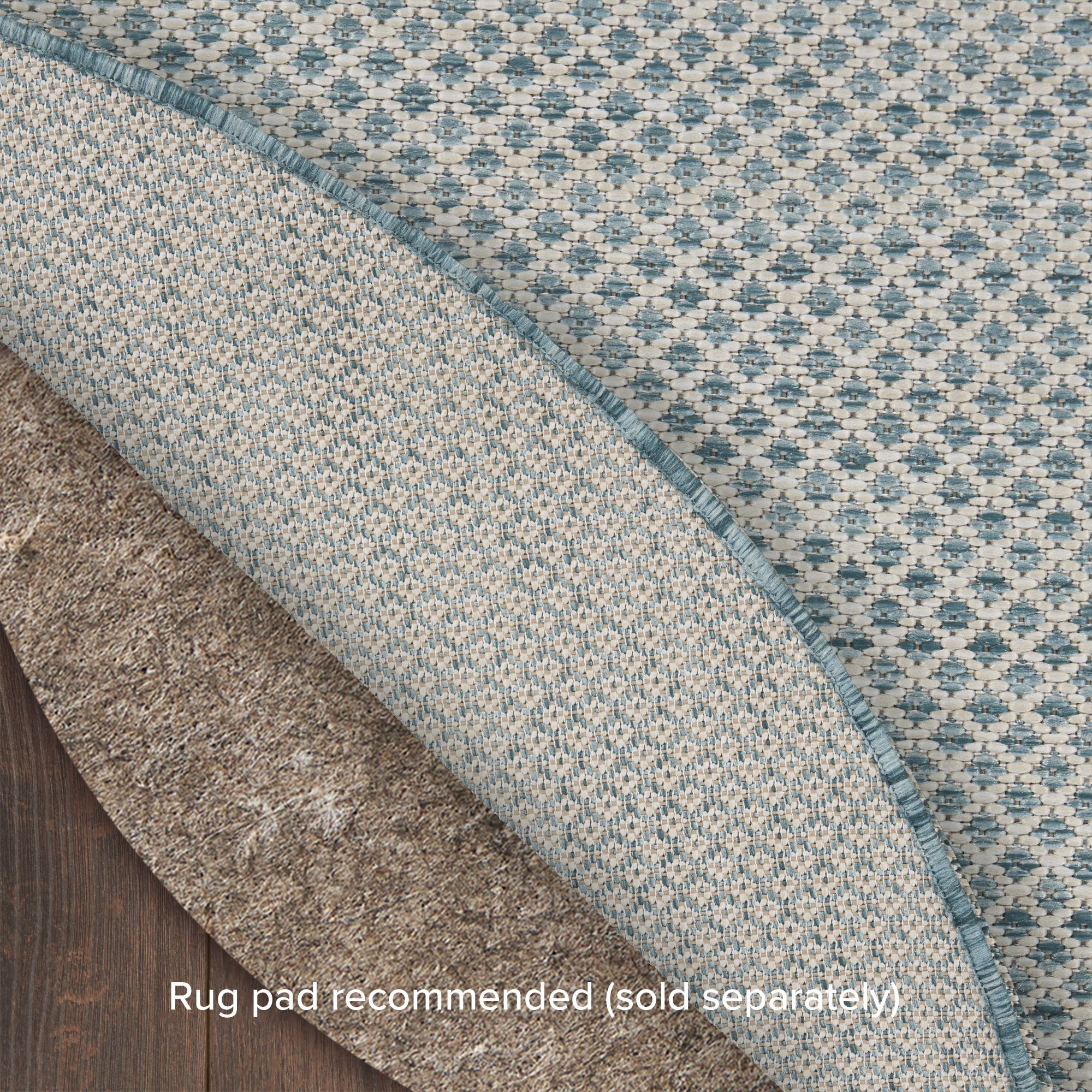 Nourison Courtyard 5' x 8' Oval Ivory Aqua Modern Rug