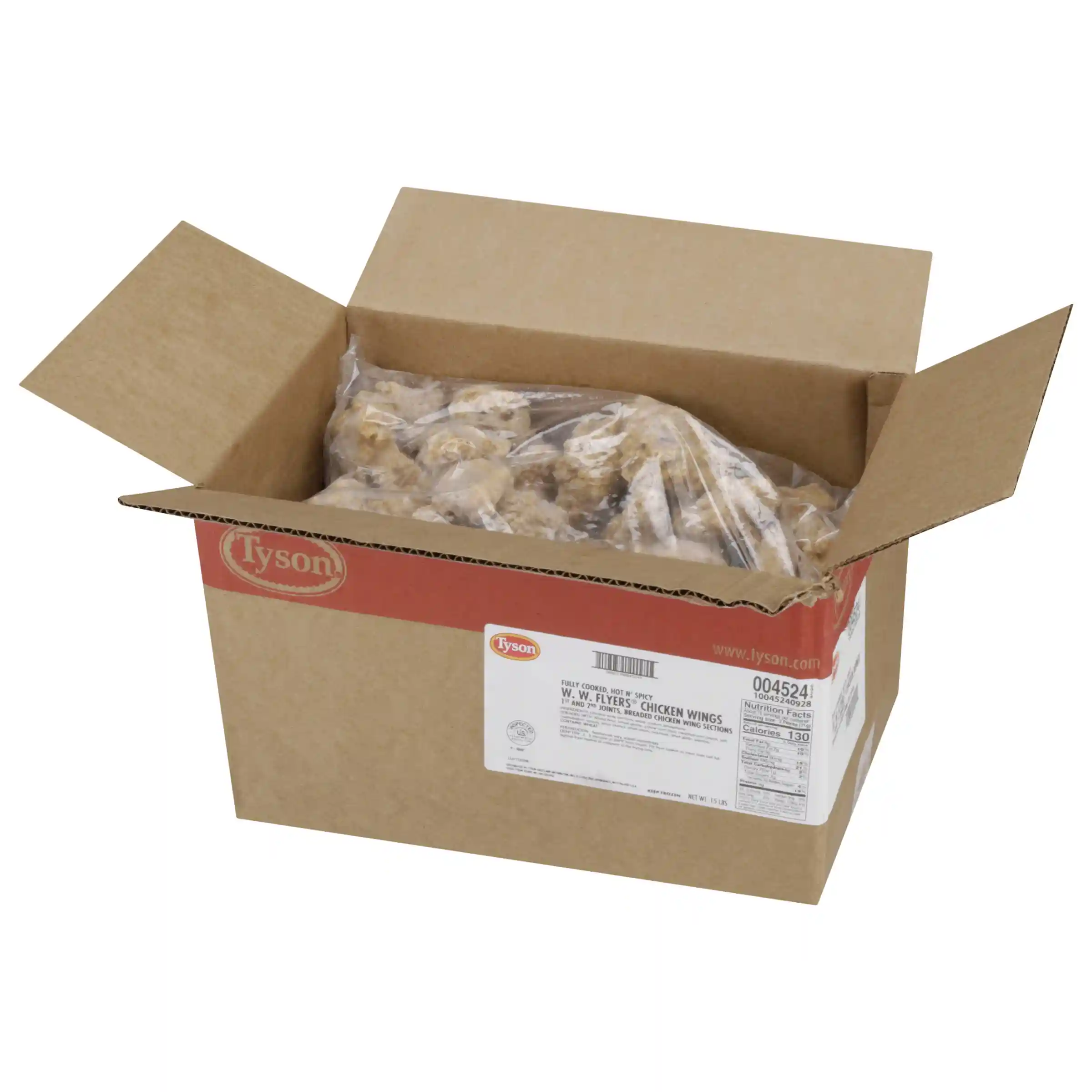 Tyson® W.W. Flyers® Fully Cooked Breaded Hot & Spicy Bone-In Chicken Wing Sections, Small_image_4