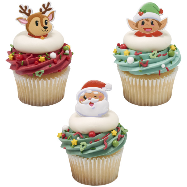 Santa & Friends Cupcake Rings