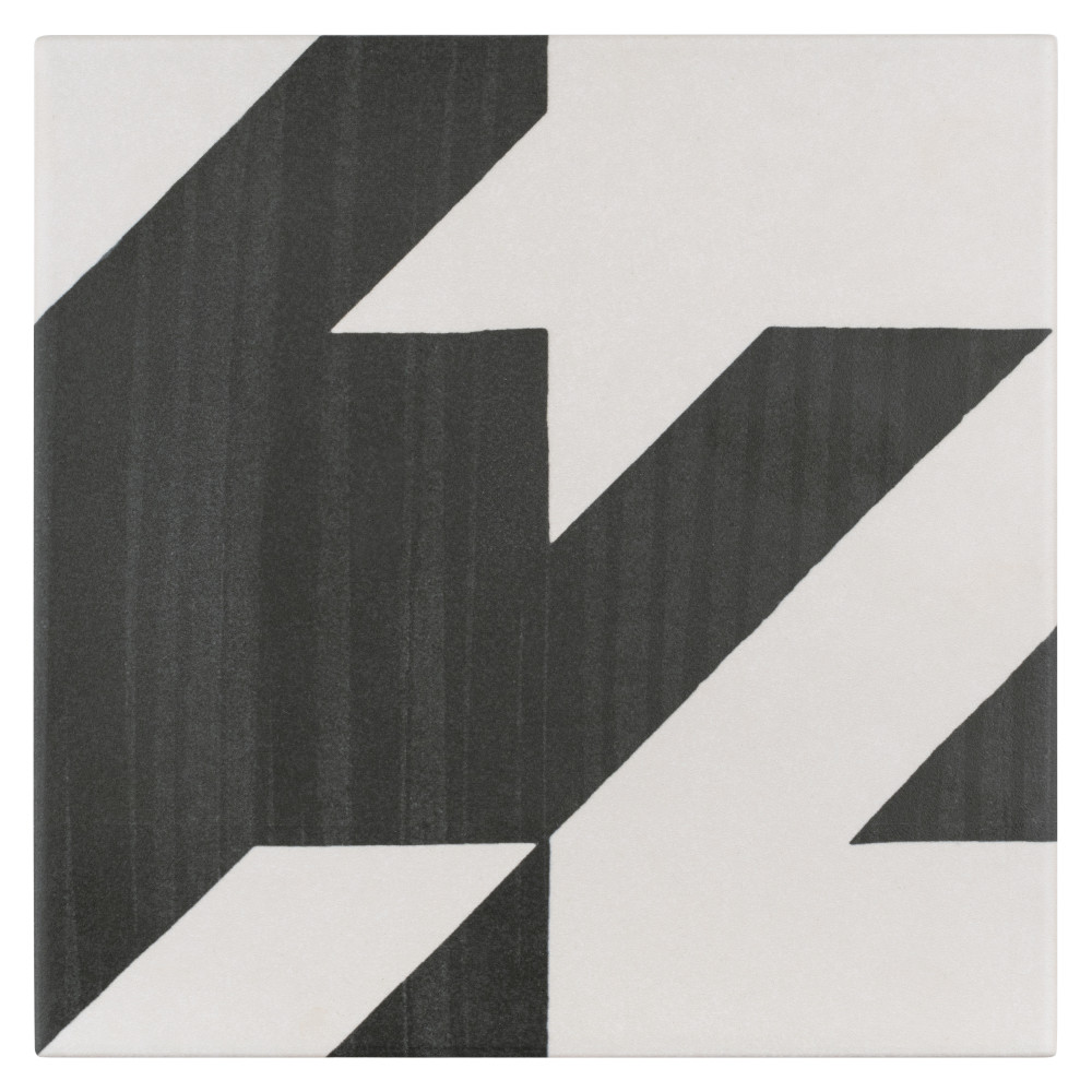 Caprice Tweed Black and White 7-7/8 in. x 7-7/8 in. Porcelain Floor and Wall Tile