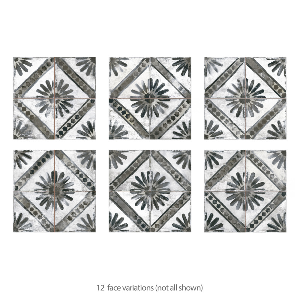 Kings Marrakech Charcoal Grey 17-5/8 in. x 17-5/8 in. Ceramic Floor and Wall Tile