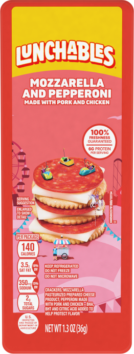 Lunchables Pepperoni & Mozzarella Cheese with Crackers, 1.3 oz Tray