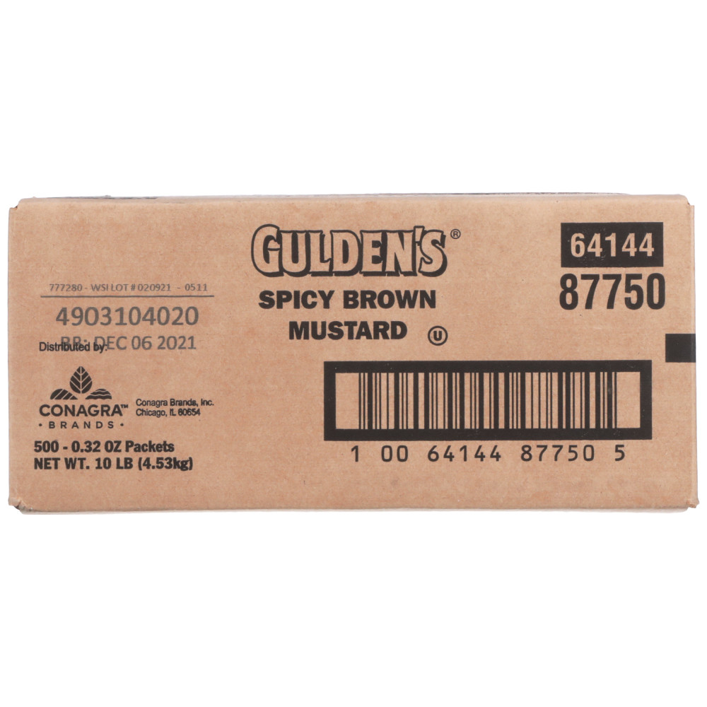 Gulden's Spicy Brown Mustard, PC Packets, 500/.32 oz Conagra Foodservice
