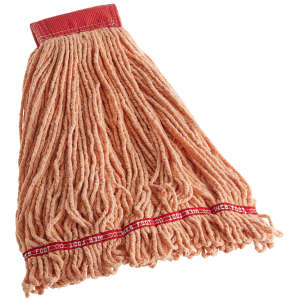 Rubbermaid Commercial, Web Foot, Blend Looped-End Wet Mop Head with 5" Headband, 24 oz, Orange