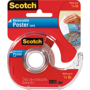 Removable Poster Tape with Dispenser, 3/4" x 150"