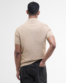 Tartan Pique Polo Shirt Washed Stone