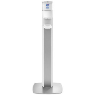 PURELL® MESSENGER™ ES8 Silver Panel Floor Stand with Dispenser
