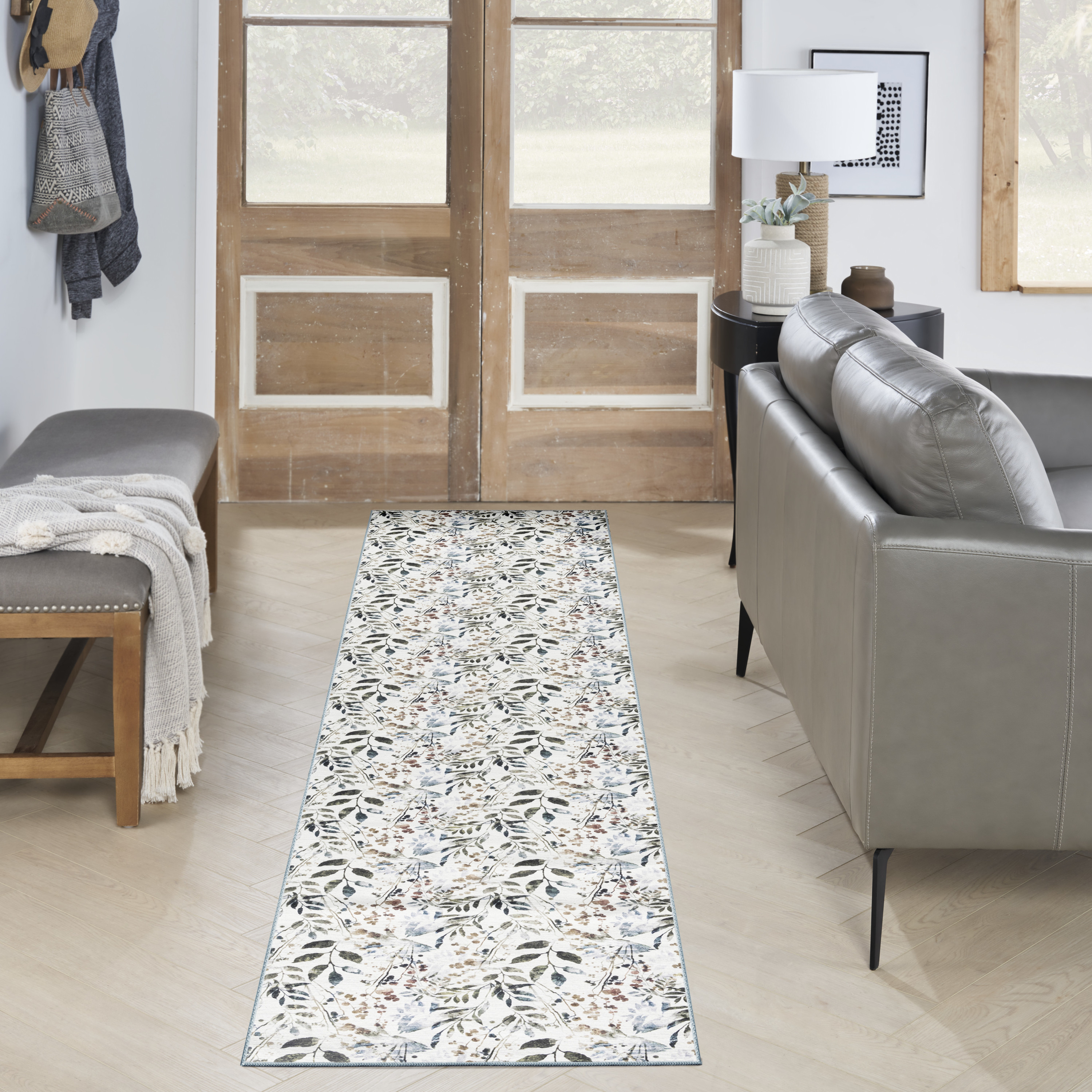 Nourison Nourison Washables 2'2" x 10' Ivory Multicolor Contemporary Indoor Rug