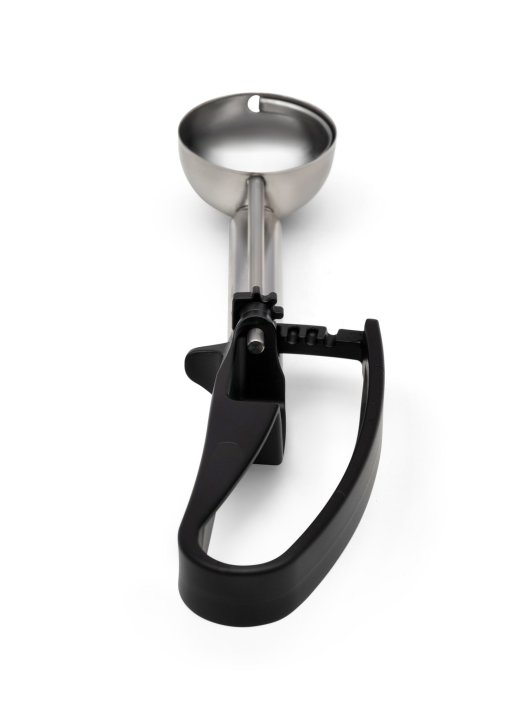 1.13-ounce extended-length disher with black squeeze handle