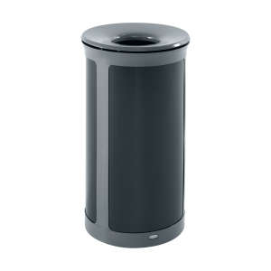 Rubbermaid Commercial, Enhance™, 33 gal, Metal, Black, Round, Receptacle