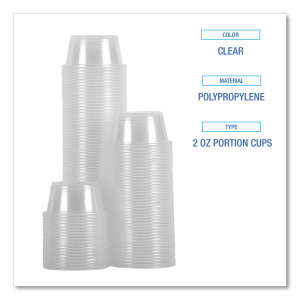 Boardwalk, Souffle/Portion Cups, 2 oz, Polypropylene, Clear