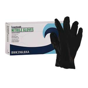 Boardwalk, General Purpose Gloves, Nitrile, 4.4 mil, Powder Free, L, Black