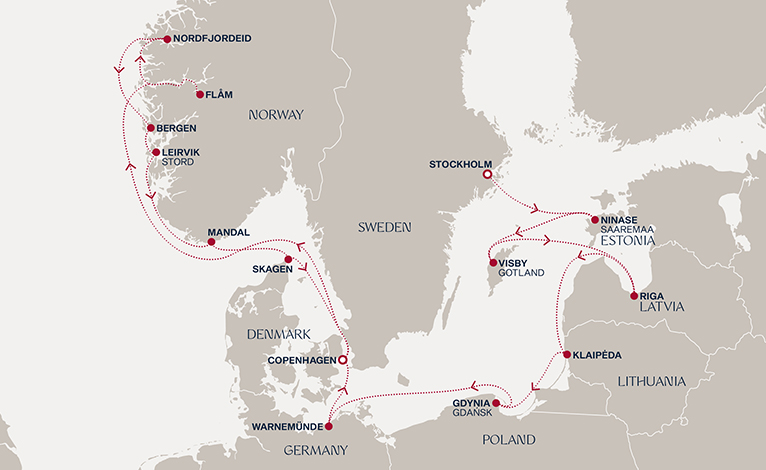 Itinerary map