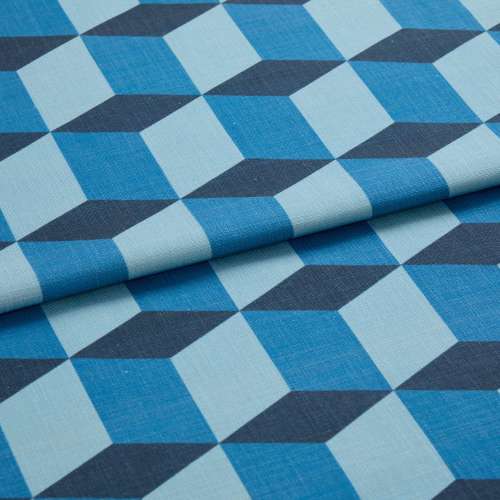 Cubes Denim Roman blind