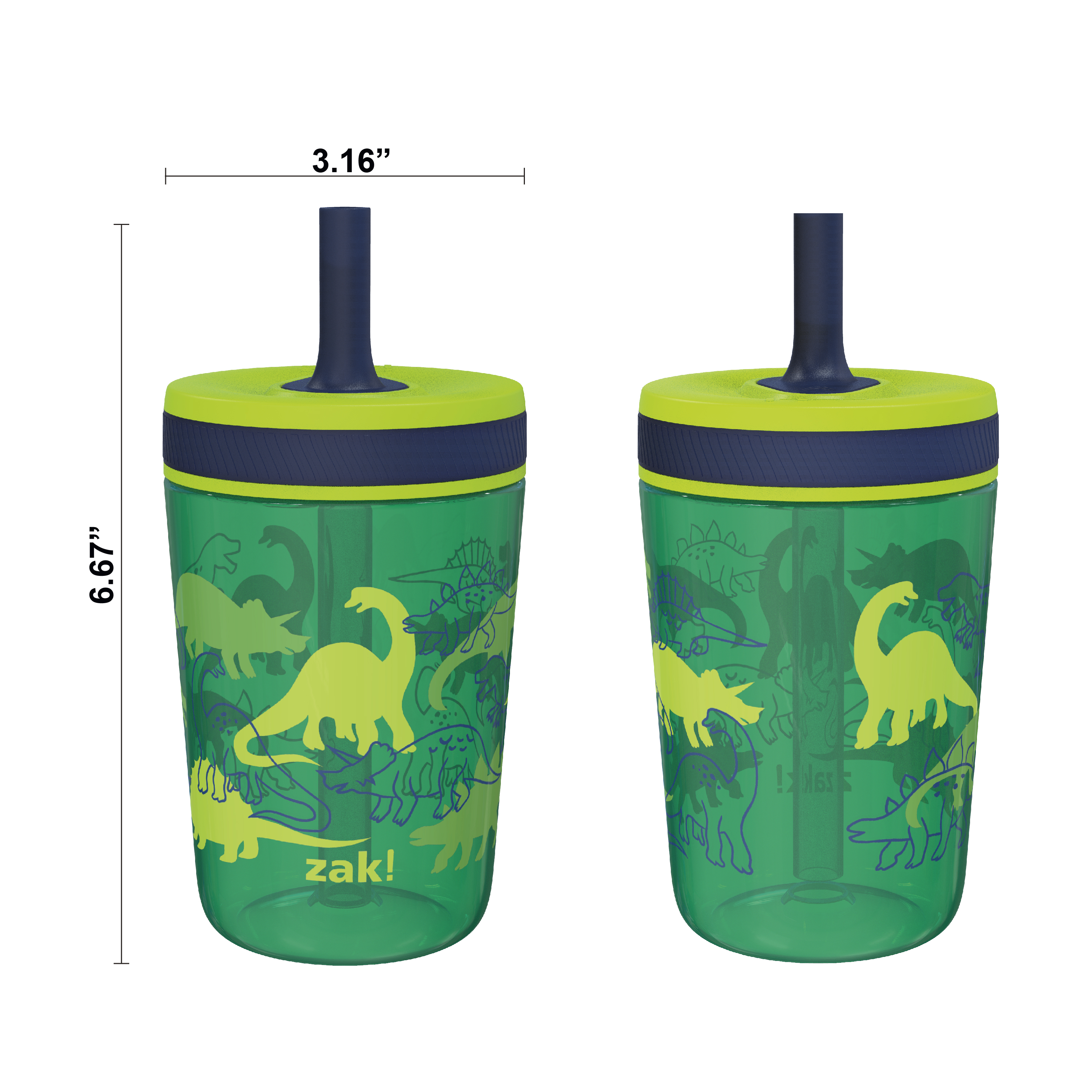 Zak Hydration 15  ounce Plastic Tumbler with Lid and Straw, Camo, 2-piece set slideshow image 4