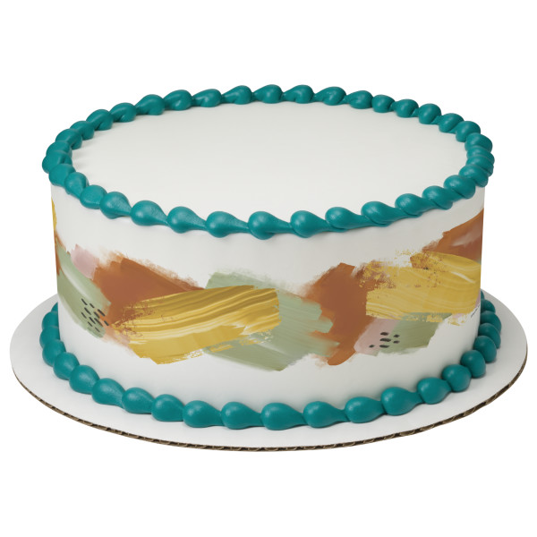 Terra Cotta Brushstroke PhotoCake® Edible Image® Strips