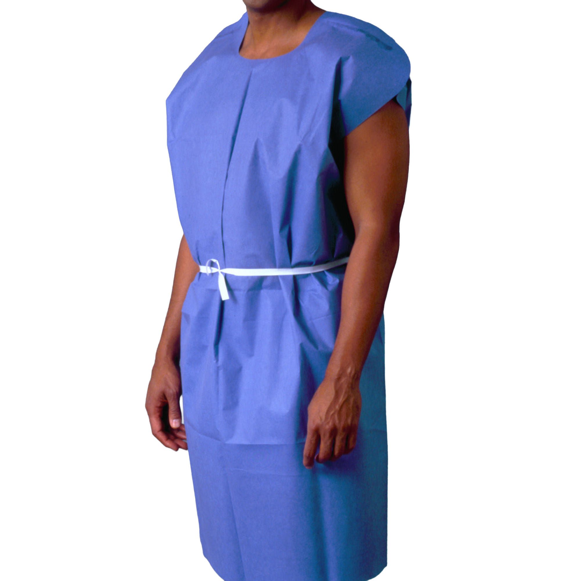 Patient Exam Gown Large Blue Disposable