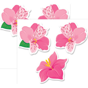 Pink Blooms 3 in Designer Cut-Outs, 2 Packs