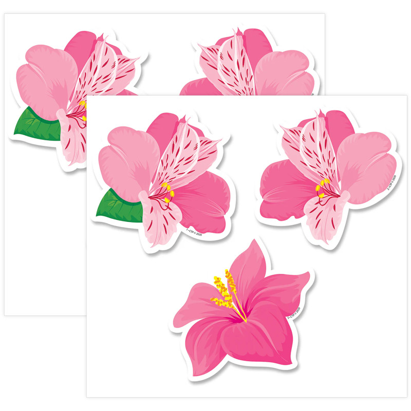 Pink Blooms 3 in Designer Cut-Outs, 2 Packs