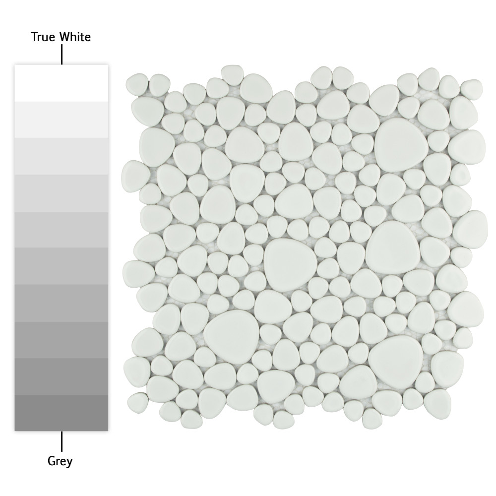 Pebble White 10-3/4 in. x 10-7/8 in. Porcelain Mosaic Tile