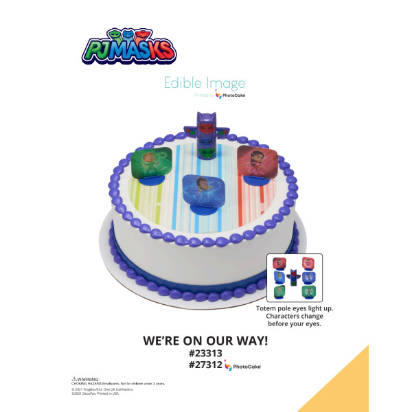 PJ Masks We're On Our Way! The Magic of Cakes® PhotoCake® Enhanced Round Background Page