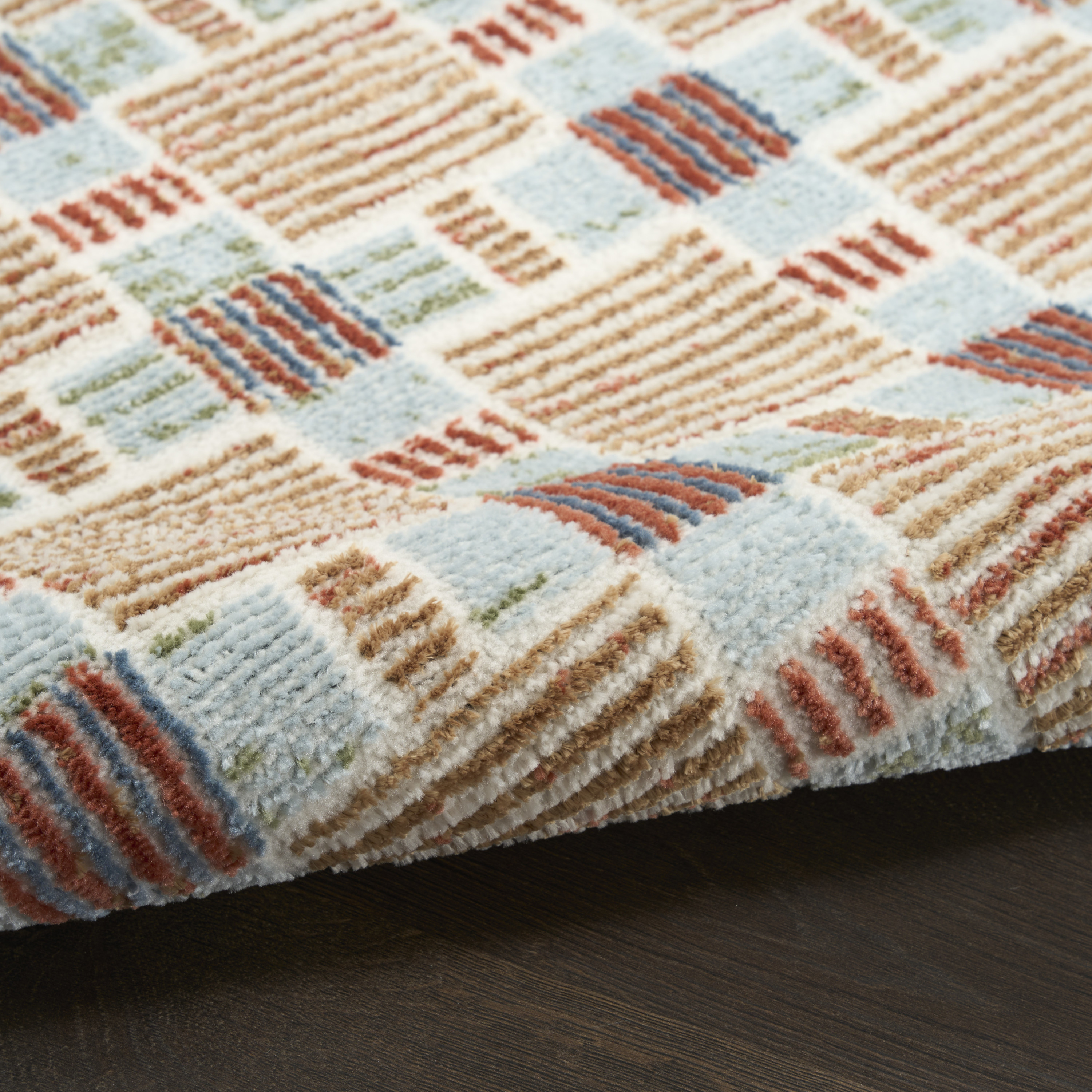 Nourison Nordic 4' x 6' Rust Multicolor Modern Indoor Rug