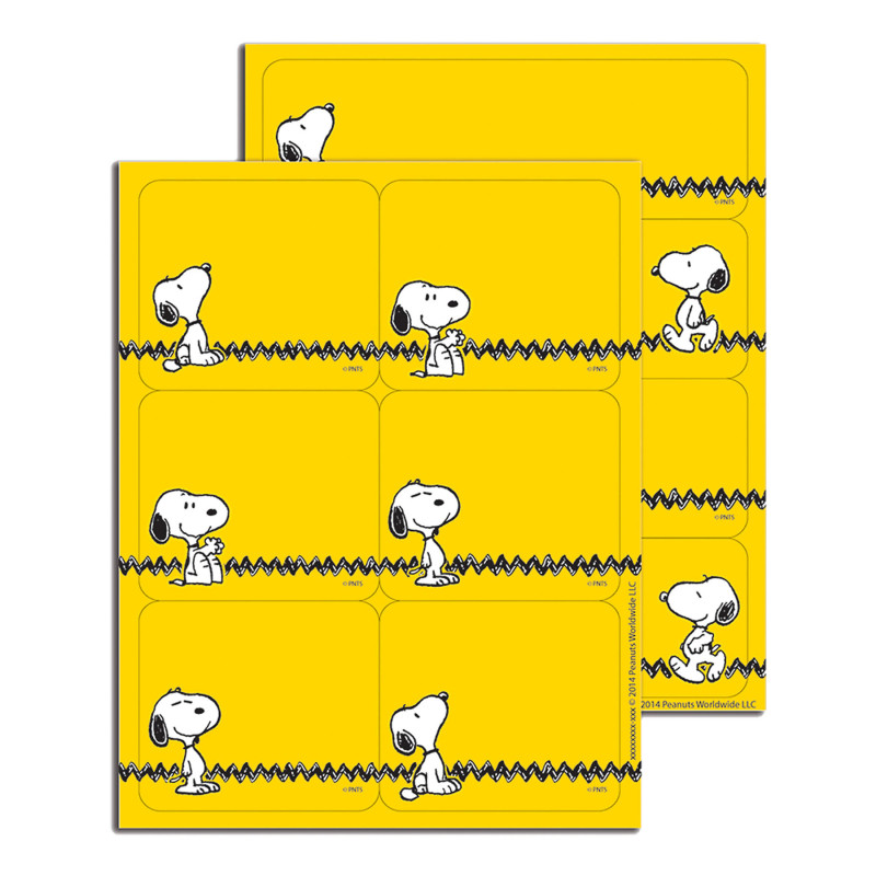 Peanuts® Yellow Label Stickers, Pack of 56