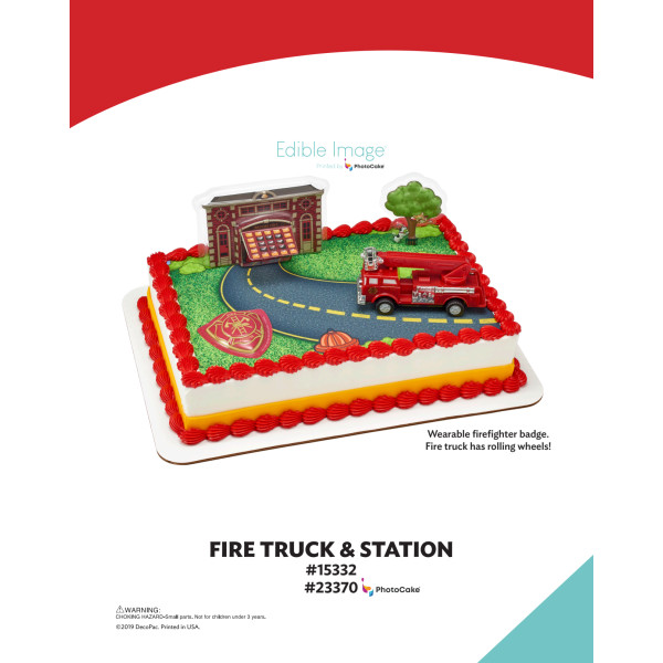 Fire Truck & Station The Magic of Cakes® PhotoCake® Enhanced Background Page