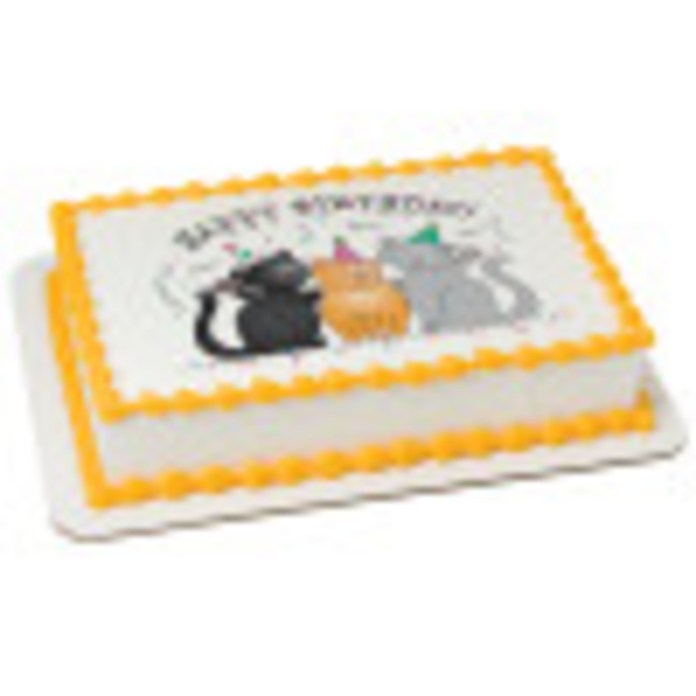 Order Birthday Cats Edible Image® by PhotoCake® Cake from LUNDS