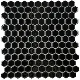 Hexes And O’S Black 1″ Hexagon Mosaic Gloss Hexes And O’S Black 1″ Hexagon Mosaic Gloss