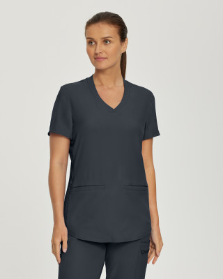 Landau Forward LT100 Women&#8216;s 4 Way Stretch 3-Pocket V-Neck Medical Scrub Top-Landau